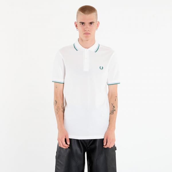 Tričko FRED PERRY Twin Tipped Fred Perry Shirt Swhit/ Trbl/ Sprgr XL