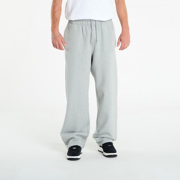Tepláky Nike Solo Swoosh Men's Fleece Open-Hem Pants Dk Grey Heather/ Lt Smoke Grey/ White S