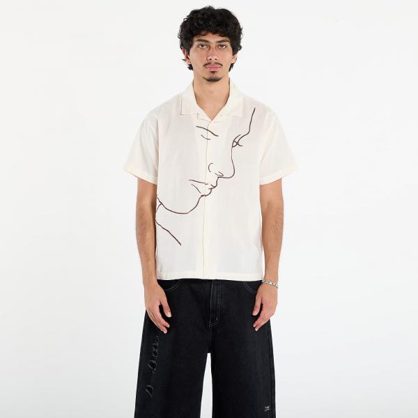 Košile OBEY Frances Woven Shirt Unbleached Multi L