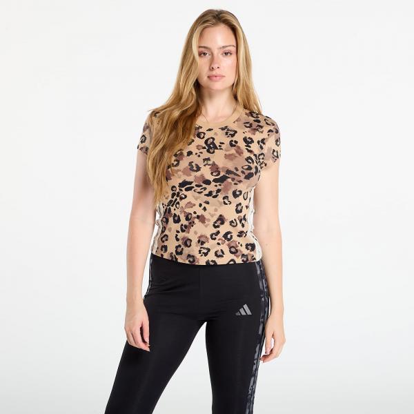 Tričko adidas Animal Print 3-Stripes Tee Multicolor/ Warm Sand XS