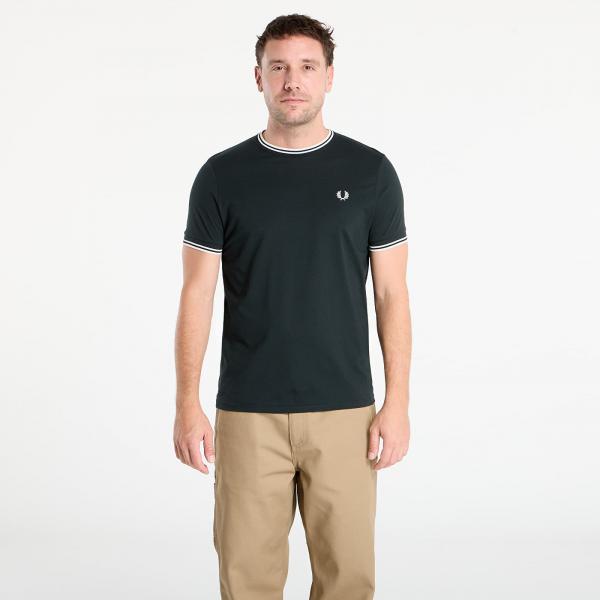 Tričko FRED PERRY Twin Tipped T-Shirt Night Green/ Snow White XL