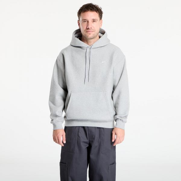 Mikina Nike Solo Swoosh Men's Pullover Hoodie Dk Grey Heather/ Lt Smoke Grey/ White XXL