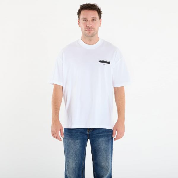 Tričko AllSaints Redact Oversized Embroidered Logo T-Shirt Ashen White L