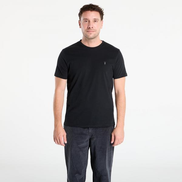 Tričko AllSaints Brace Brushed Cotton Crew Neck T-Shirt Jet Black L