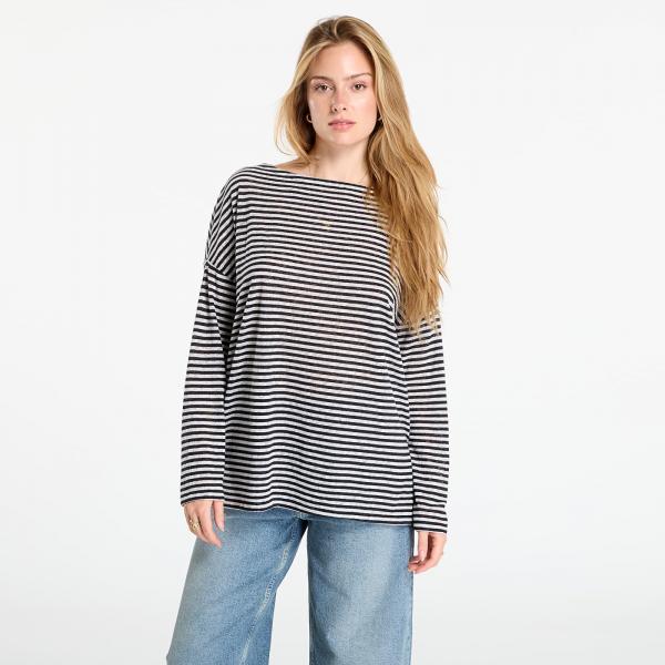 Tričko AllSaints Rita Relaxed Fit Striped T-Shirt Chalk/ Ink M