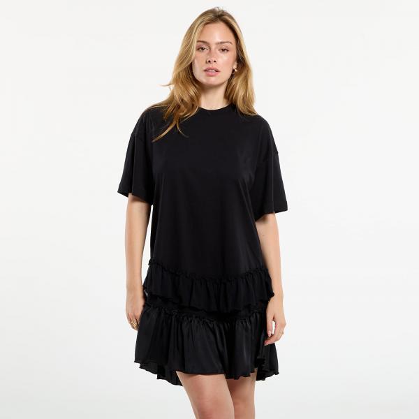 Šaty AllSaints Feyre Relaxed Fit Mini Dress Black L