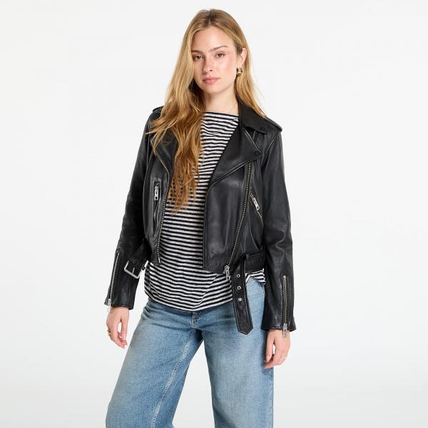 Bunda AllSaints Balfern Leather Biker Jacket Black 10
