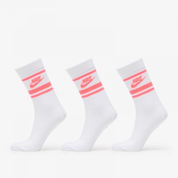 Ponožky Nike Sportswear Dri-FIT Everyday Essential Crew Socks 3-Pack White/ Hot Punch/ Hot Punch L