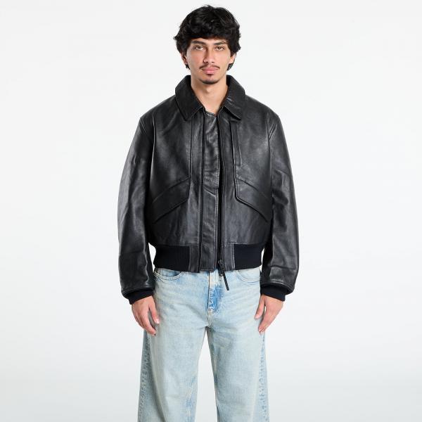 Bunda Y-3 Leather Jacket Black L