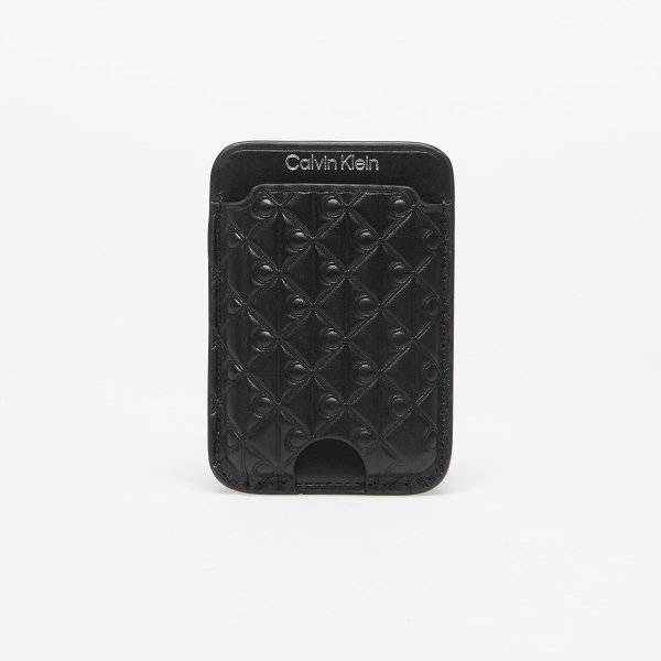 Peněženka Calvin Klein Aop Leather Magnetic Card Case Black Universal