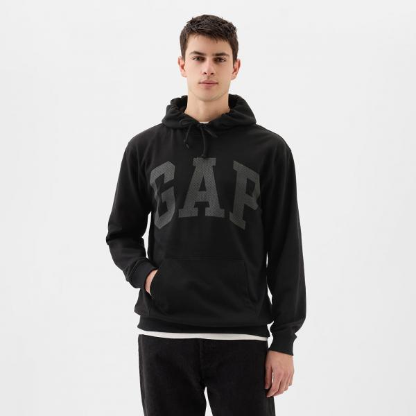Mikina GAP Logo Pullover Hoodie True Black M