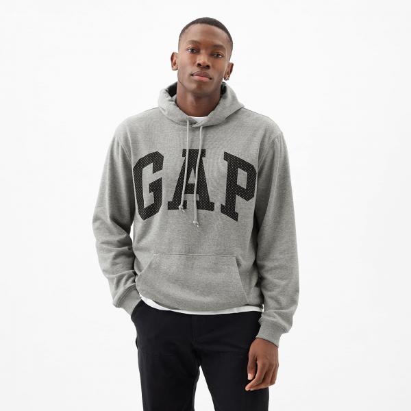 Mikina GAP Logo Pullover Hoodie Grey Heather XS