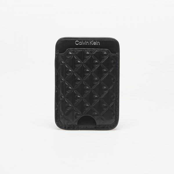 Peněženka Calvin Klein Aop Leather Magnetic Card Case Black Universal