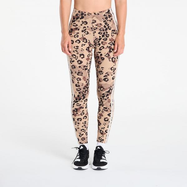 Legíny adidas Essentials 3-Stripes Animal Print Leggings Multicolor/ Warm Sand XS