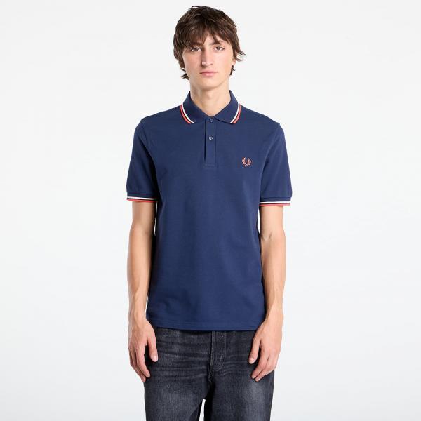 Tričko FRED PERRY Twin Tipped Fred Perry Shirt Tnsblu/ Slkp/ Flam L