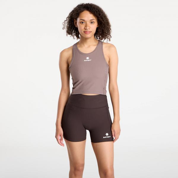 Top SAYSKY W Combat Rib Crop Top Taupe M