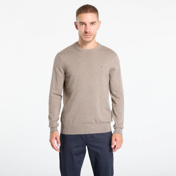 Svetr Tommy Hilfiger Pima Org Ctn Cashmere Crew Neck Coastal Taupe Heather L