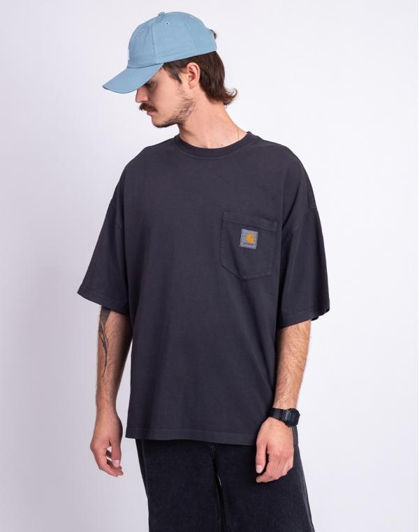 Tričko Carhartt WIP S/S Hudson Pocket T-Shirt Black chalk wash