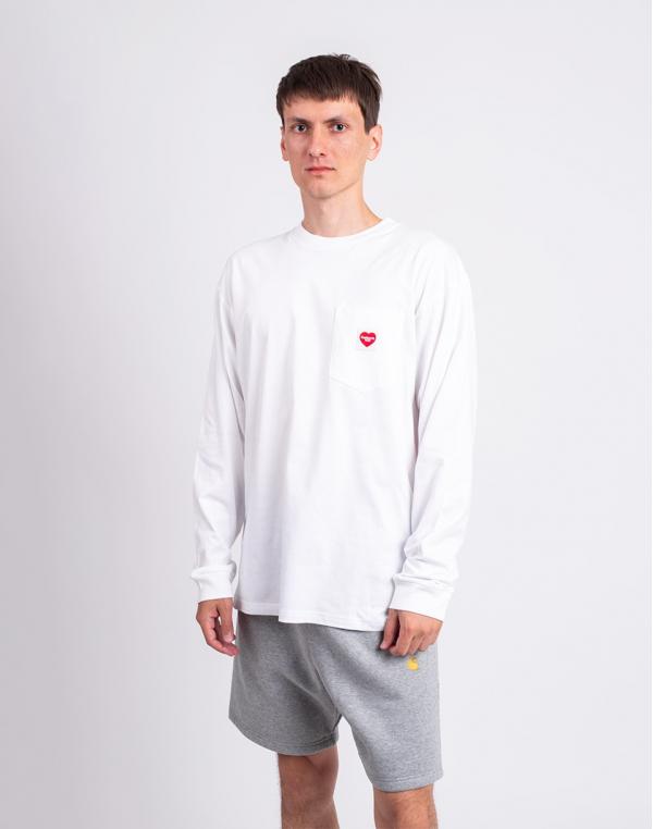 Tričko Carhartt WIP L/S Pocket Heart T-Shirt White/Red
