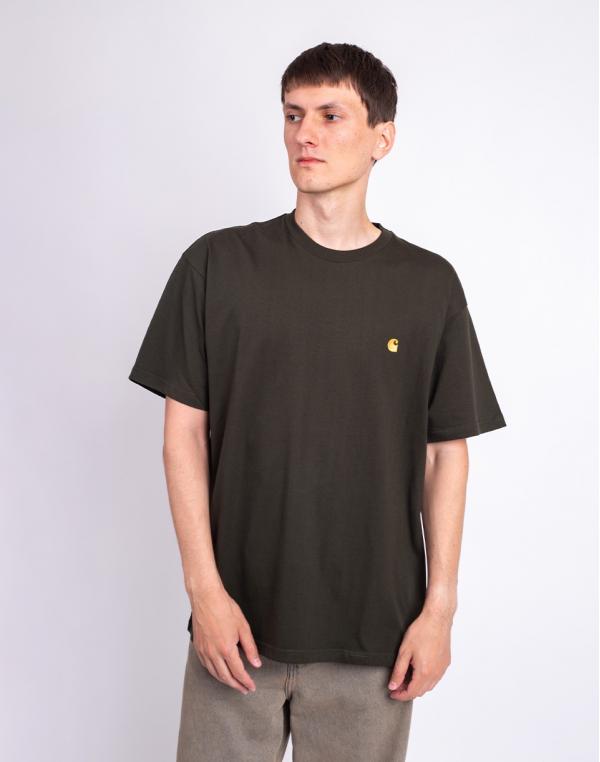 Tričko Carhartt WIP S/S Chase T-Shirt Olive/Gold