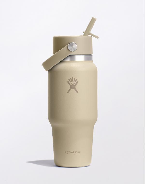 Hydro Flask Wide Mouth Travel Bottle with Flex Straw Cap 24 oz (710 ml) Oat