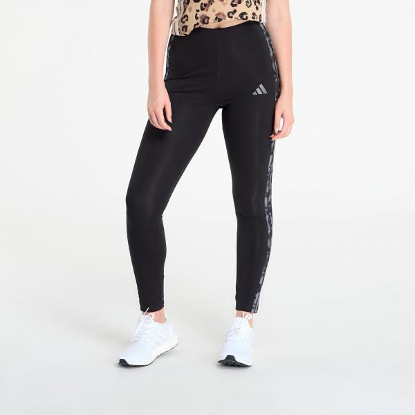 Legíny adidas Animal Print 3-Stripes High Rise Leggings Black/ Multicolor/ Grey Five XS