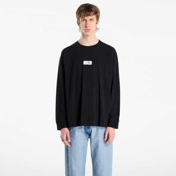 Tričko MM6 Cotton Long Sleeve T-Shirt Black XL