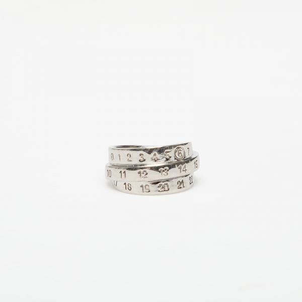MM6 Triple Logo Numeric Signature Ring Palladio Burattato 08