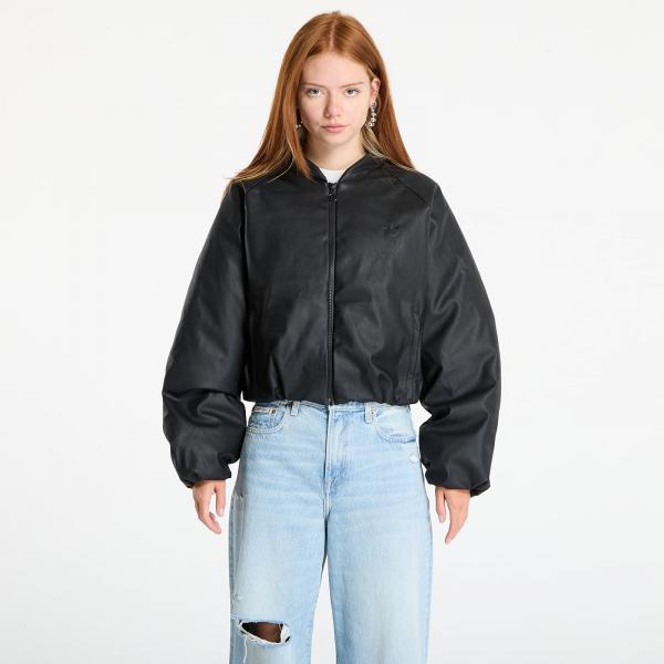 Bomber adidas Pleather Bomber Synthetic Down Jacket Black M