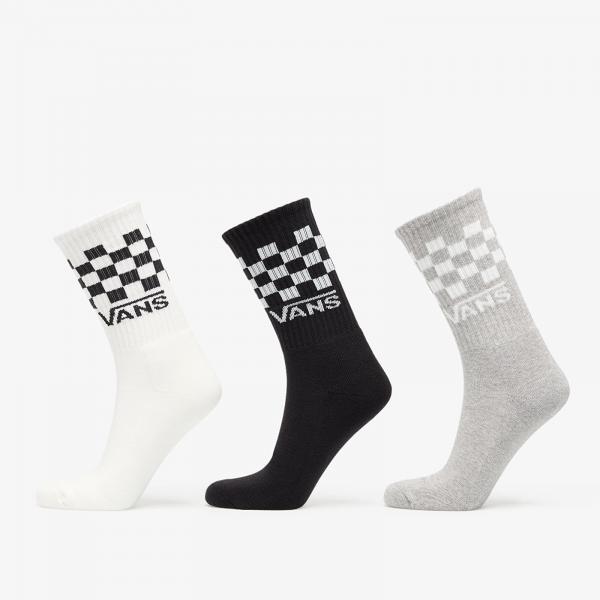 Ponožky Vans Classic Check Crew 3-Pack White/ Black/ Grey XL