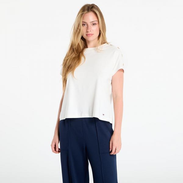 Tričko Tommy Hilfiger Gold Button Ss Tee White M