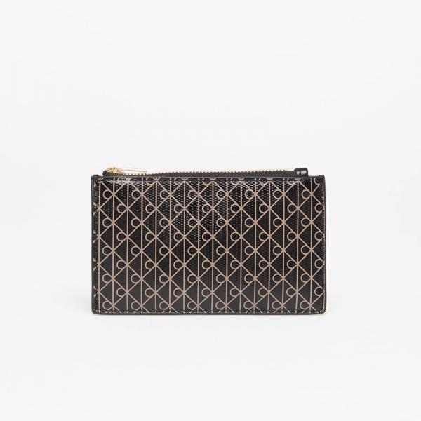 Peněženka Calvin Klein Emblem Aop Top Zip Cardholder Black Universal
