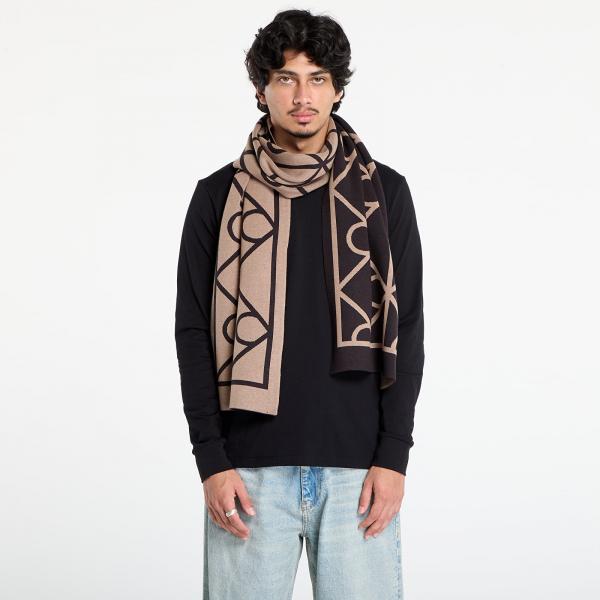 Šála Calvin Klein Emblem Aop Jcq Fine Scarf Black Universal