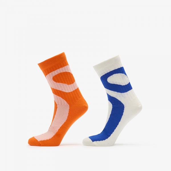 Ponožky On Liquid Logo Sock High 2-Pack Ivory/ Flame L
