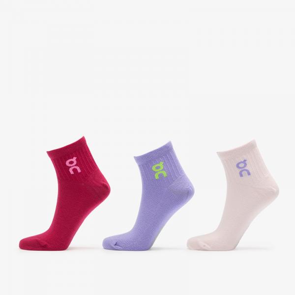 Ponožky On Logo Sock Mid 3-Pack Orchid/ Comet L