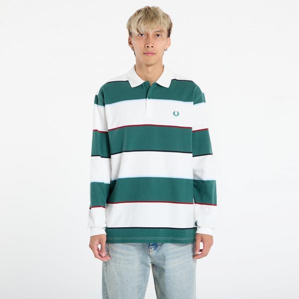 Tričko FRED PERRY Hw Jersey Striped Polo Shirt Snow White XL