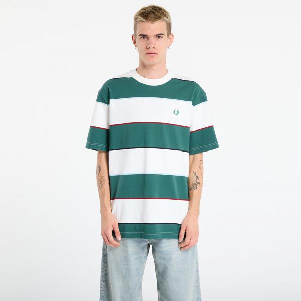 Tričko FRED PERRY Striped Relaxed T-Shirt Snow White XL