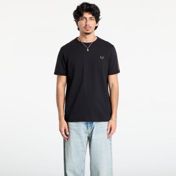 Tričko FRED PERRY Contrast Tape Ringer T-Shirt Black/ Shadedston S