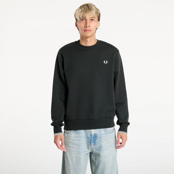 Mikina FRED PERRY Crew Neck Sweatshirt Night Green/ Snow White M