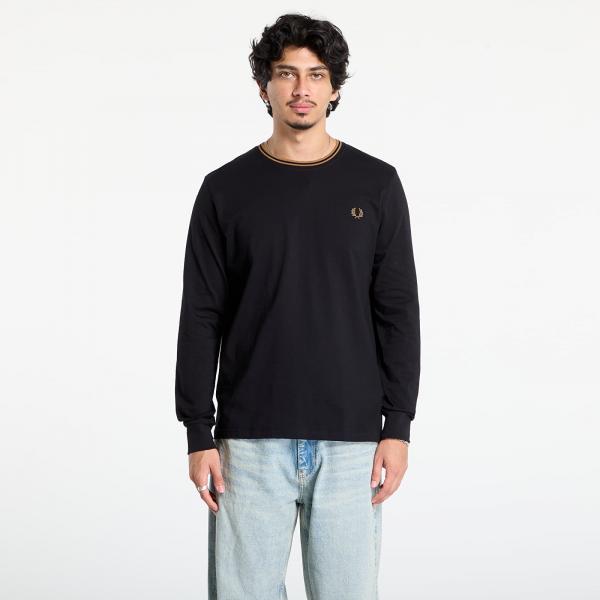 Tričko FRED PERRY Ls Twin Tipped T-Shirt Black XL