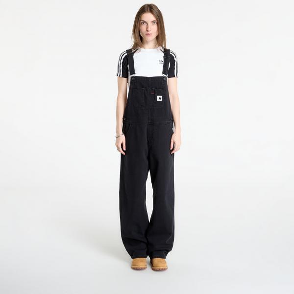 Džíny Carhartt WIP W' Bib Overall Straight Black Stone Washed S