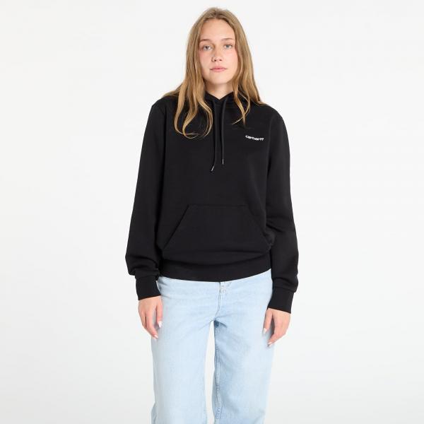 Mikina Carhartt WIP Hooded Script Embroidery Sweat UNISEX Black/ White S