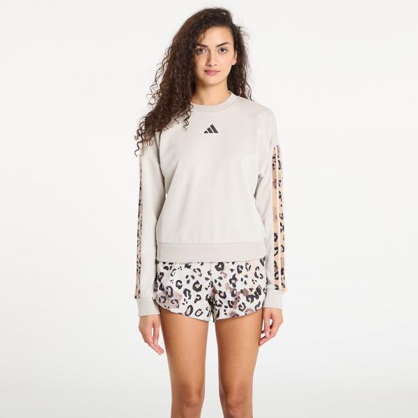 Mikina adidas W Animal Print French Terry 3 Stripes Sweatshirt Wonder Aluminium/ Multicolor L