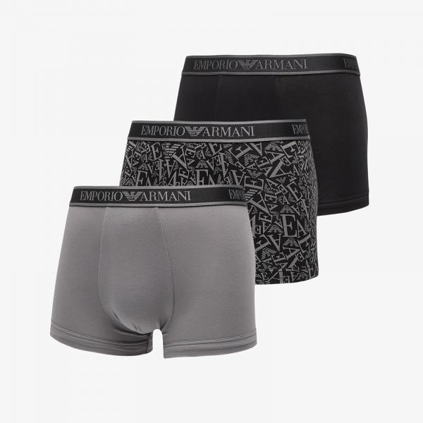 Boxerky EA7 Emporio Armani Bottom Trunk 3-Pack Blk/ Blk-Shade/ Shade S