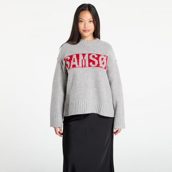 Svetr Samsøe Samsøe Sakeiku Womance Sweater Grey Melange L