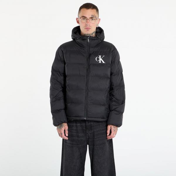 Péřovka Calvin Klein Jeans Ls Nylon Monogram Pu Jacket Black XL