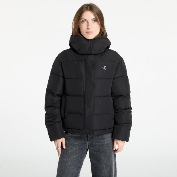 Péřovka Calvin Klein Jeans Matte Monologo Short Jacket Black L