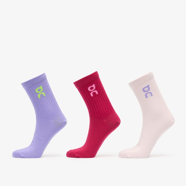Ponožky On Logo Sock High 3-Pack Orchid/ Comet L
