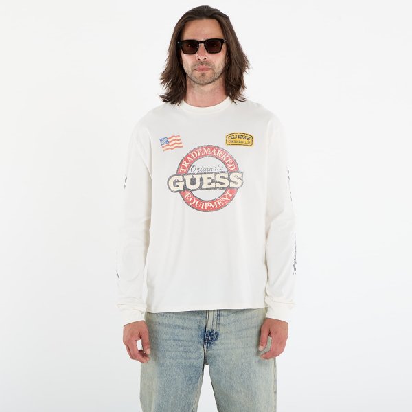 Tričko Guess Originals Cn Ls Int Race Tee White XL