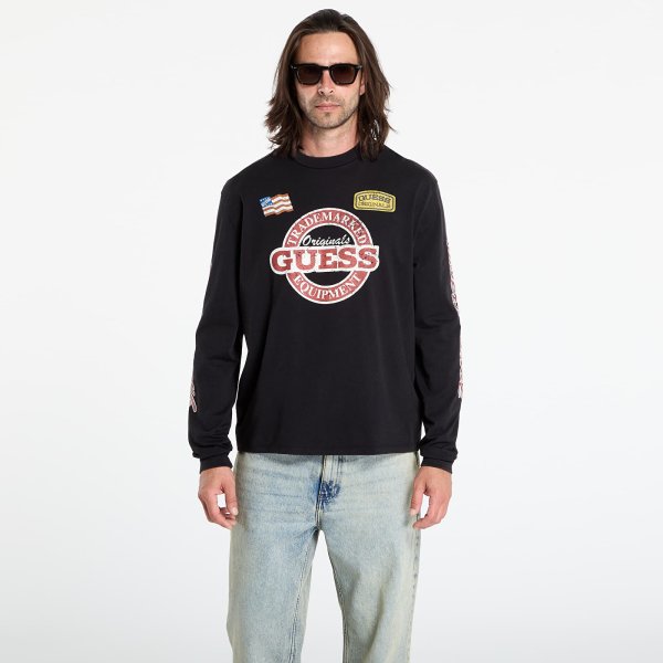 Tričko Guess Originals Cn Ls Int Race Tee Black M
